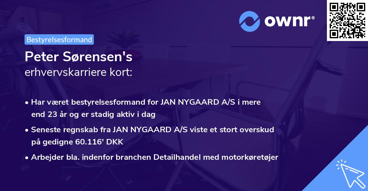 Peter Sørensen's erhvervskarriere kort