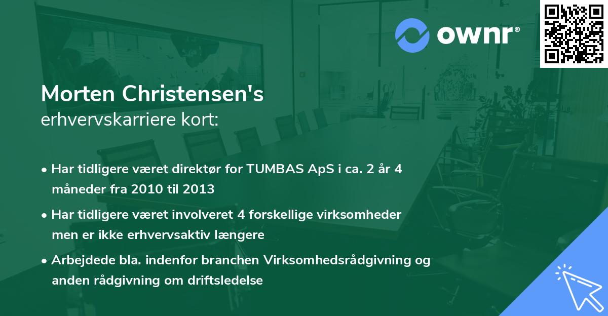Morten Christensen's erhvervskarriere kort