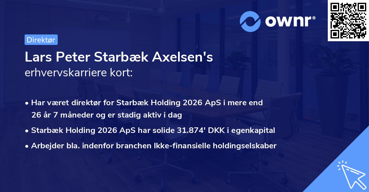Lars Peter Starbæk Axelsen's erhvervskarriere kort