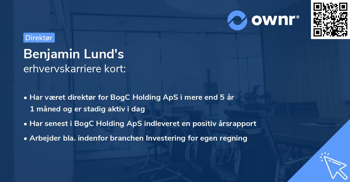 Benjamin Lund's erhvervskarriere kort