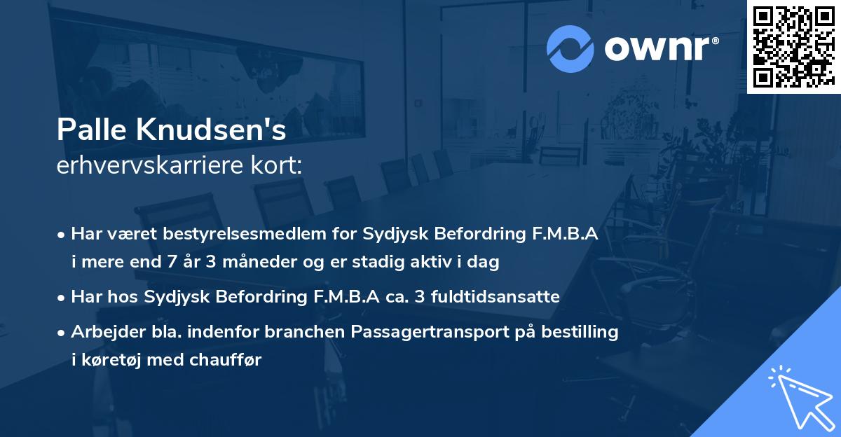 Palle Knudsen's erhvervskarriere kort
