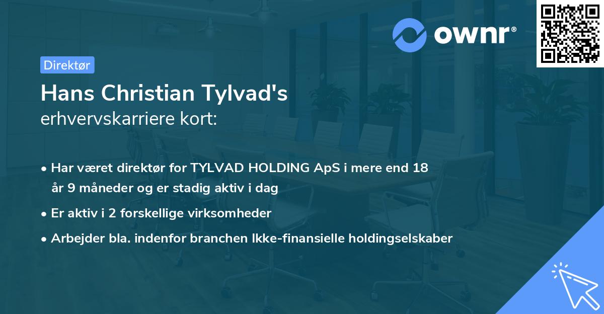 Hans Christian Tylvad's erhvervskarriere kort