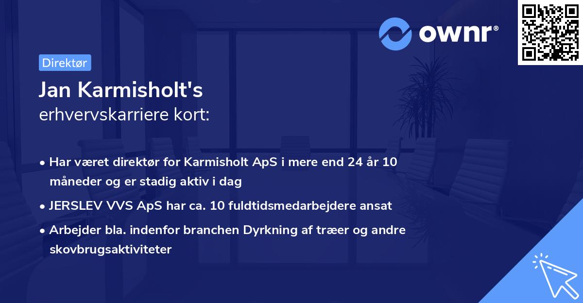 Jan Karmisholt's erhvervskarriere kort