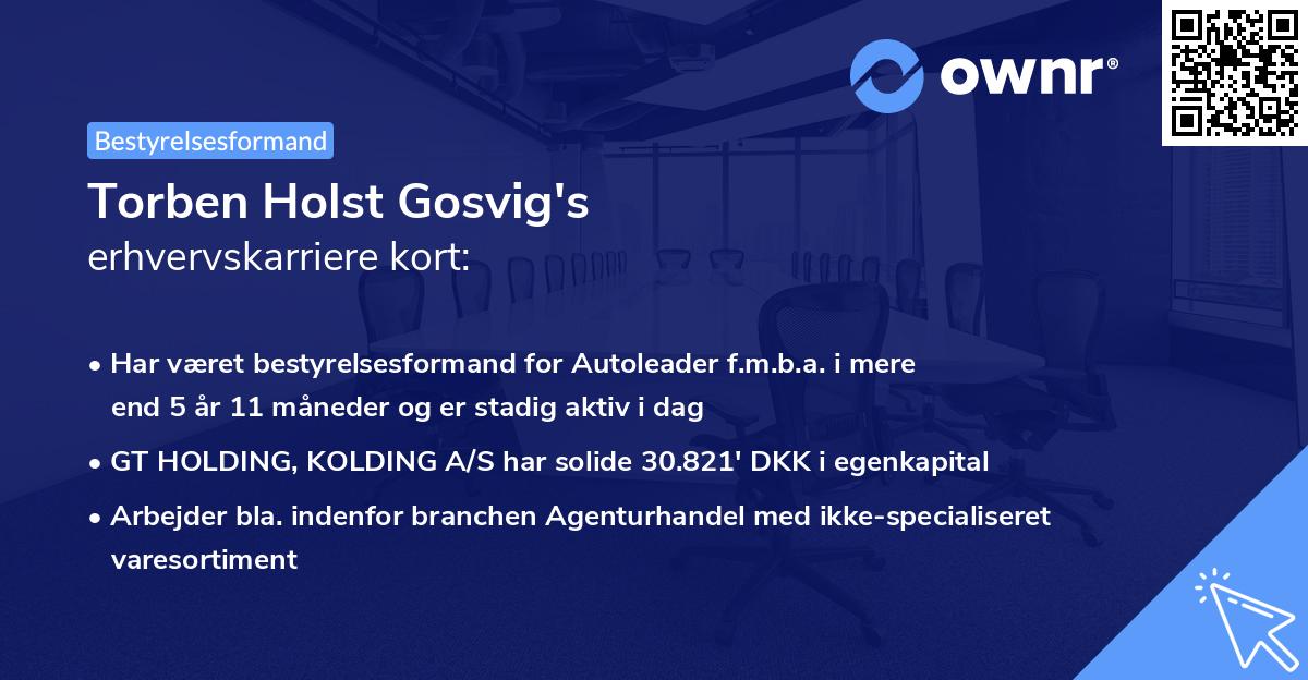 Torben Holst Gosvig's erhvervskarriere kort