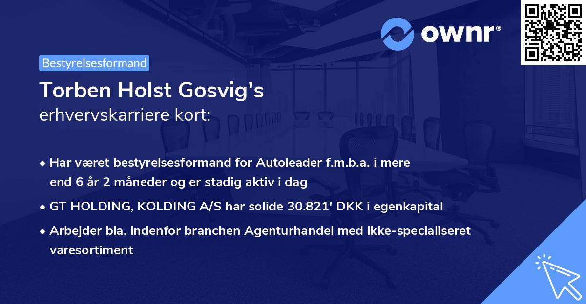 Torben Holst Gosvig's erhvervskarriere kort