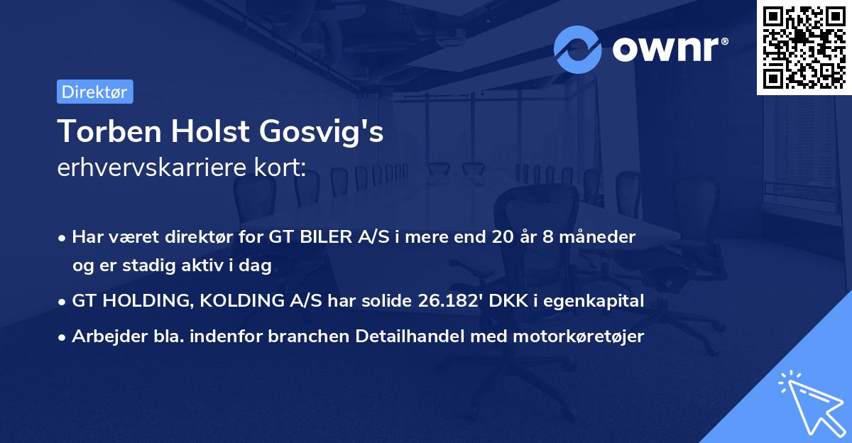 Torben Holst Gosvig's erhvervskarriere kort