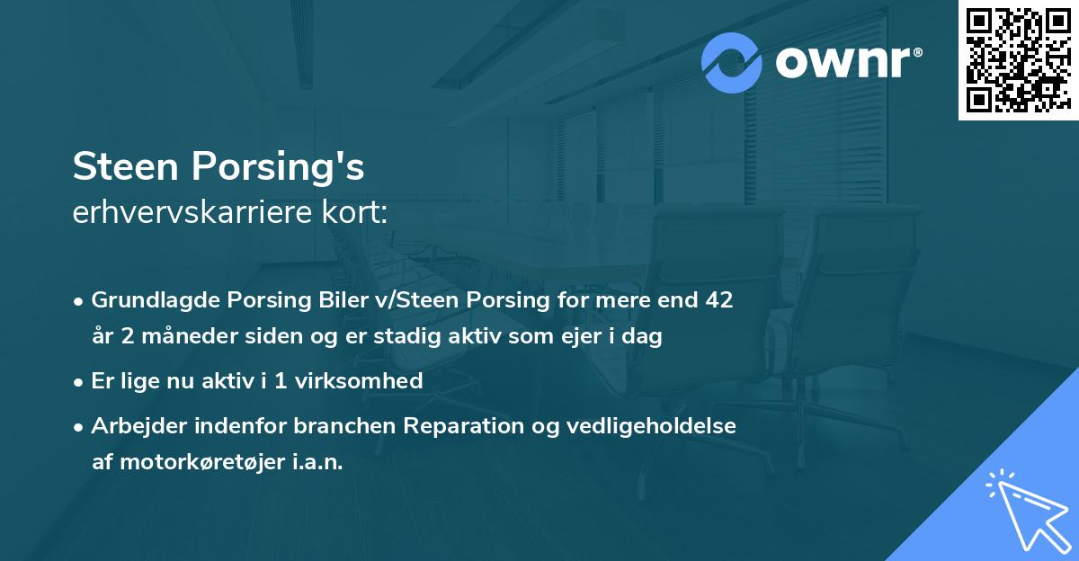 Steen Porsing's erhvervskarriere kort