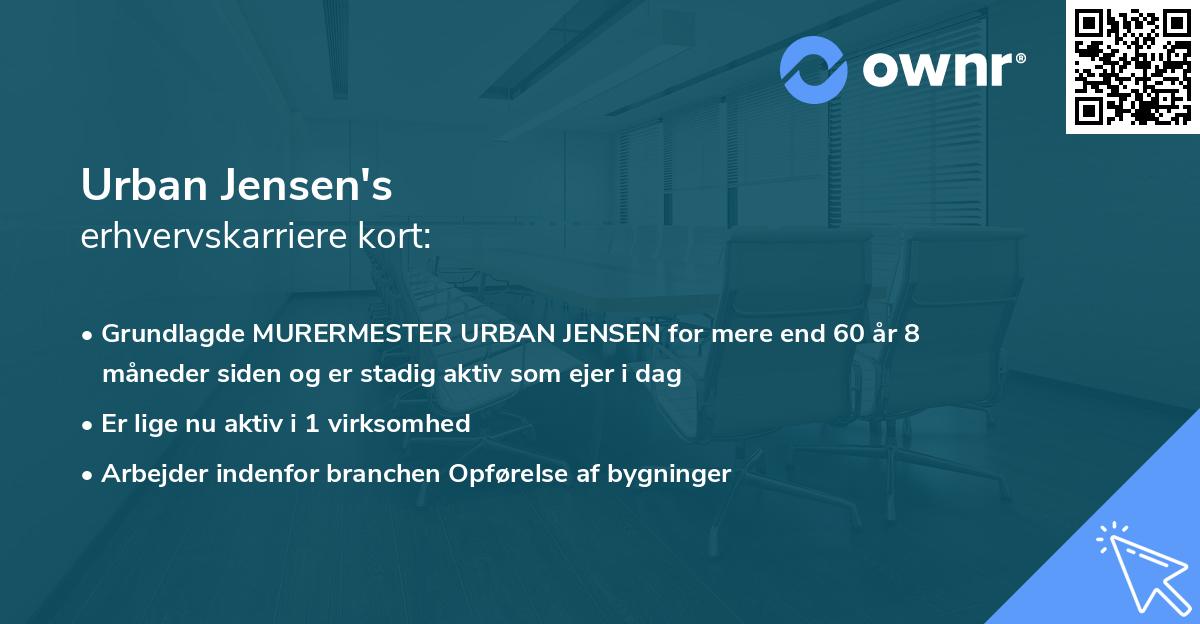 Urban Jensen's erhvervskarriere kort