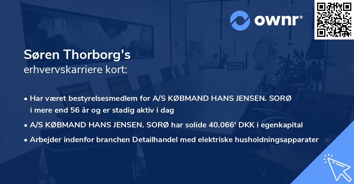Søren Thorborg's erhvervskarriere kort