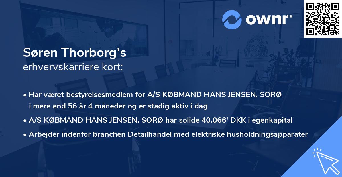 Søren Thorborg's erhvervskarriere kort