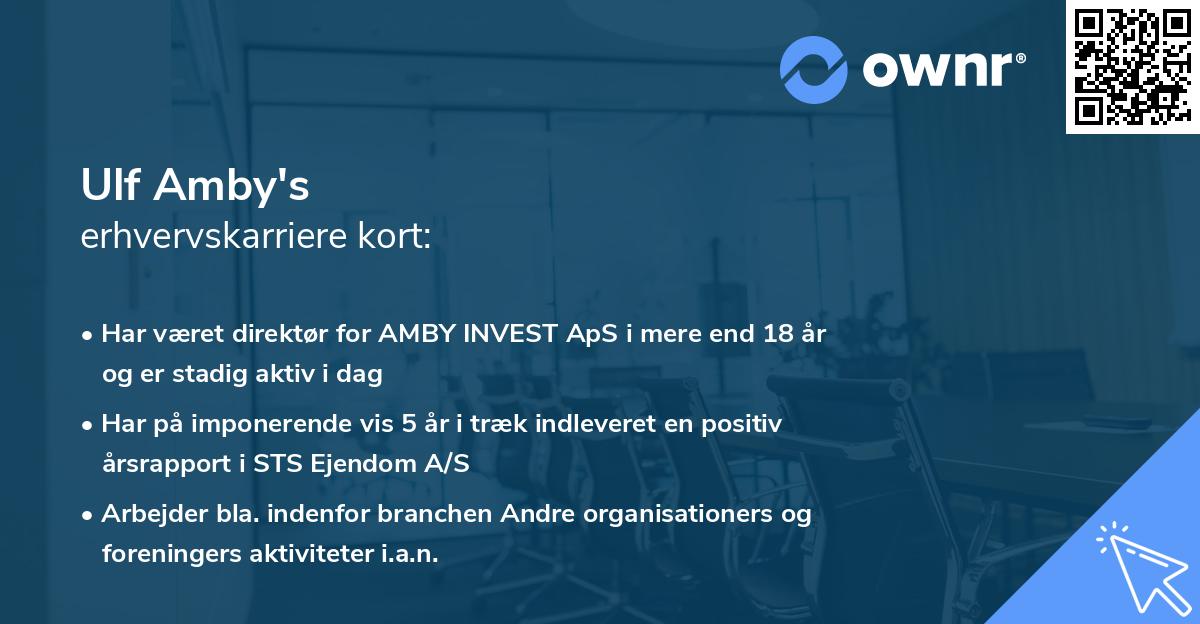 Ulf Amby's erhvervskarriere kort