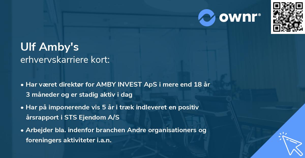 Ulf Amby's erhvervskarriere kort