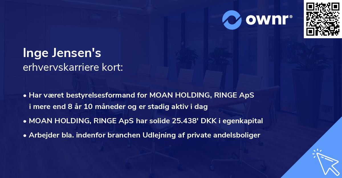 Inge Jensen's erhvervskarriere kort