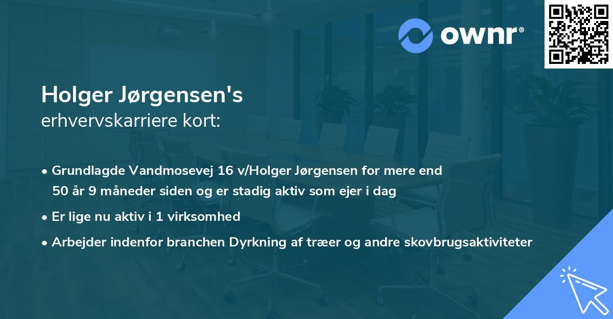 Holger Jørgensen's erhvervskarriere kort