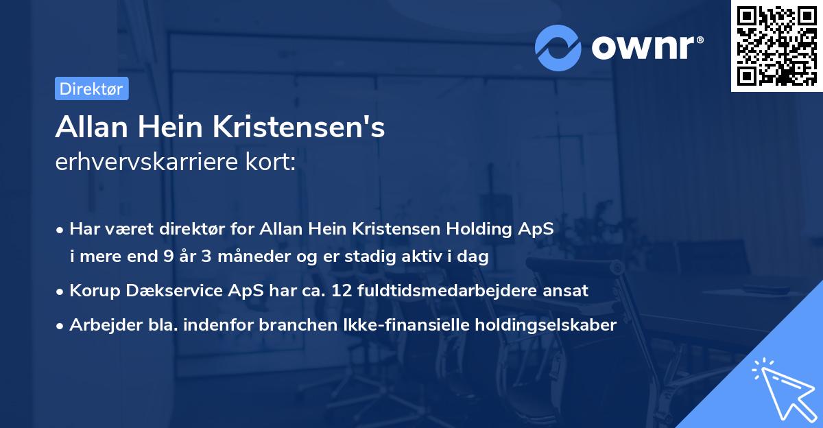 Allan Hein Kristensen's erhvervskarriere kort