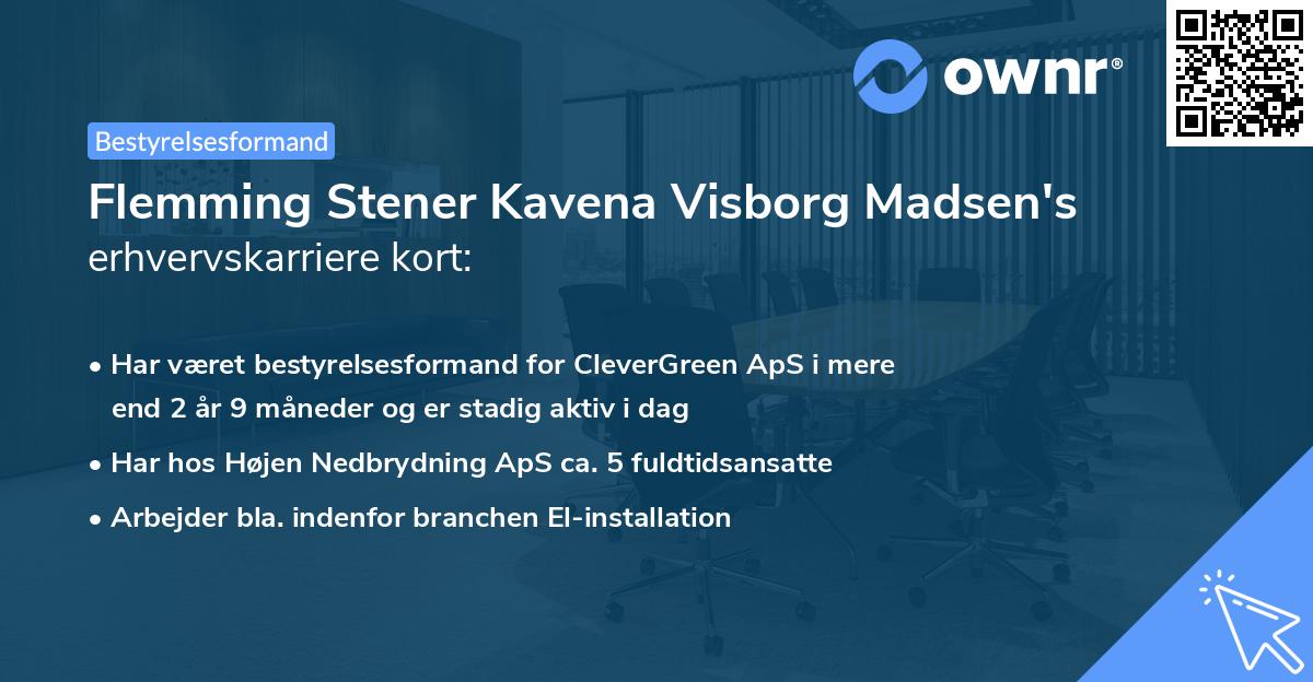 Flemming Stener Kavena Visborg Madsen's erhvervskarriere kort