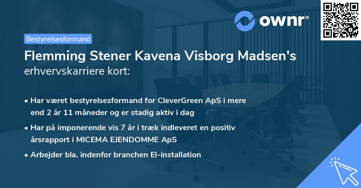 Flemming Stener Kavena Visborg Madsen's erhvervskarriere kort