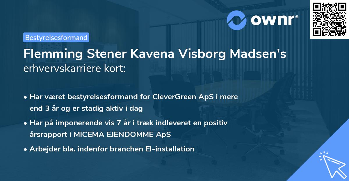 Flemming Stener Kavena Visborg Madsen's erhvervskarriere kort