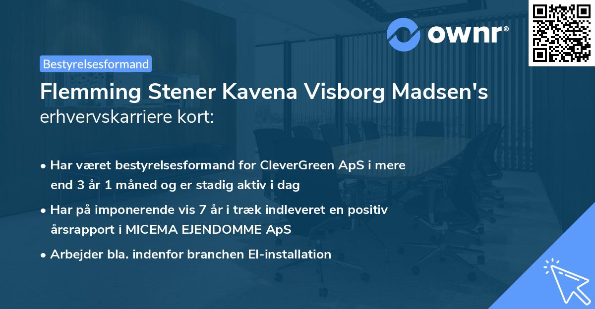 Flemming Stener Kavena Visborg Madsen's erhvervskarriere kort