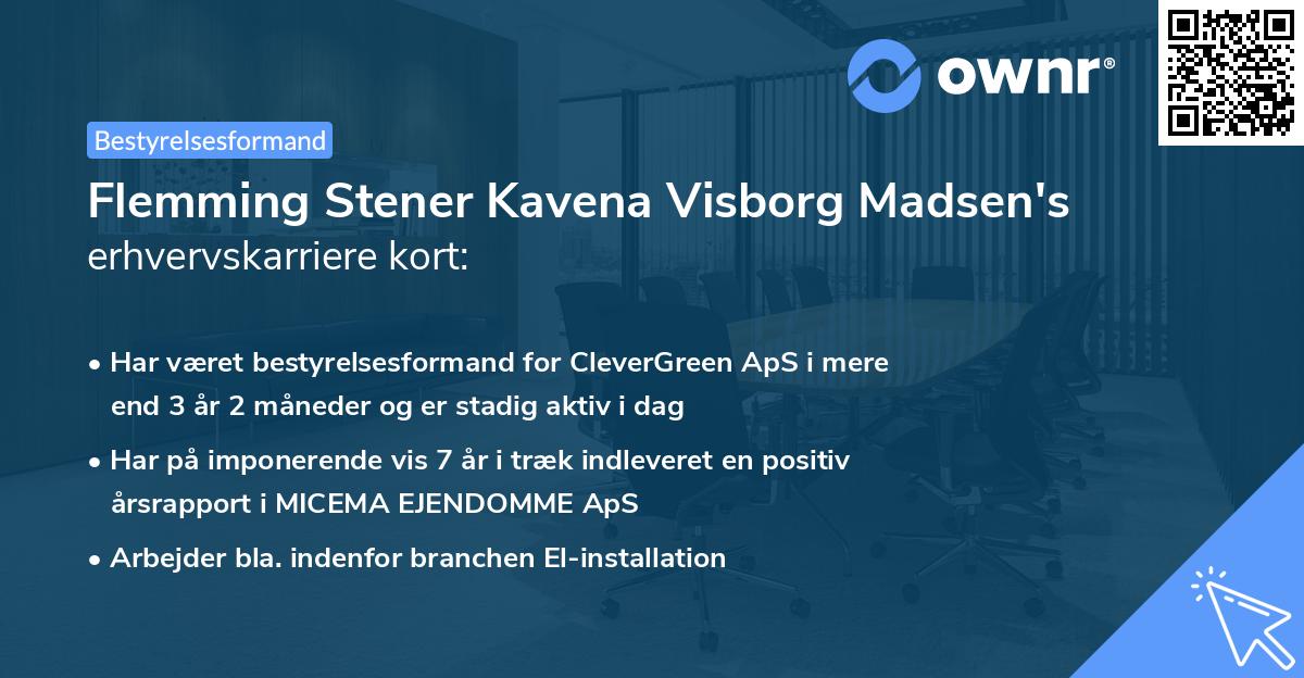 Flemming Stener Kavena Visborg Madsen's erhvervskarriere kort