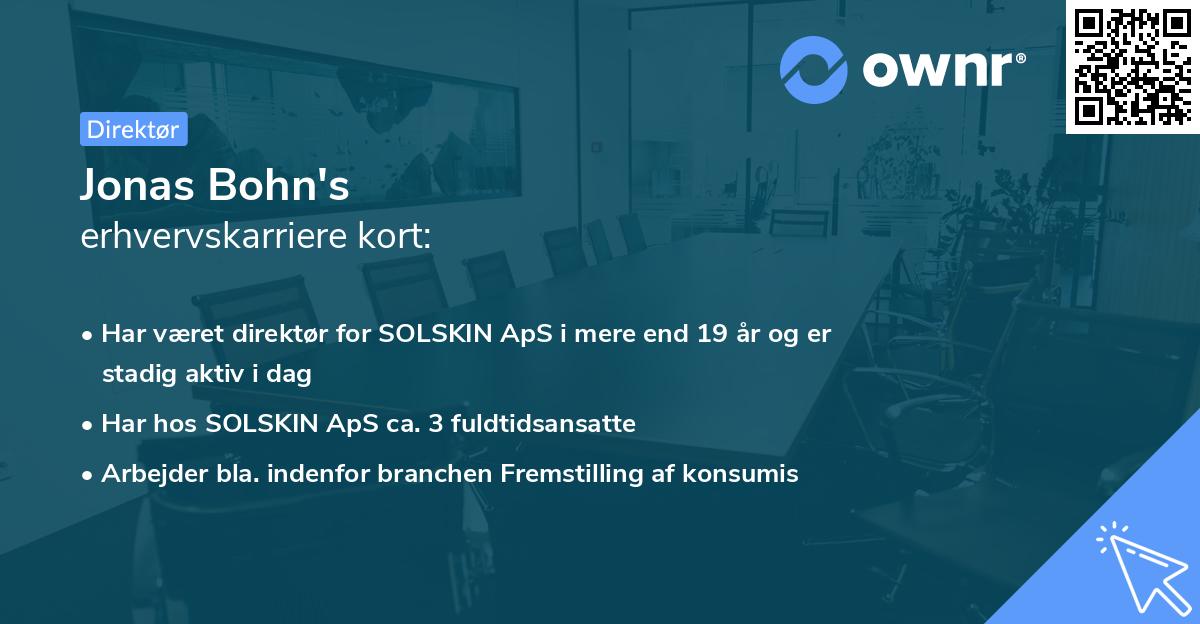 Jonas Bohn's erhvervskarriere kort