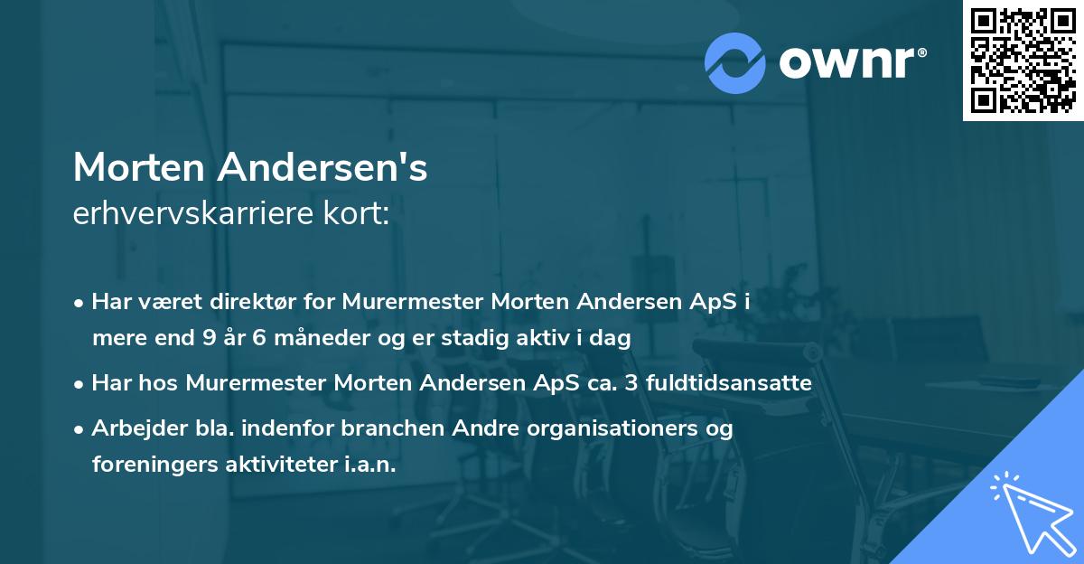 Morten Andersen's erhvervskarriere kort