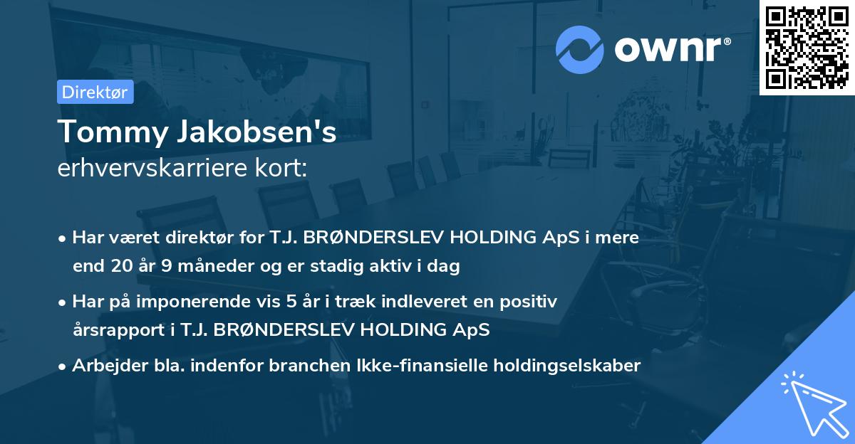 Tommy Jakobsen's erhvervskarriere kort
