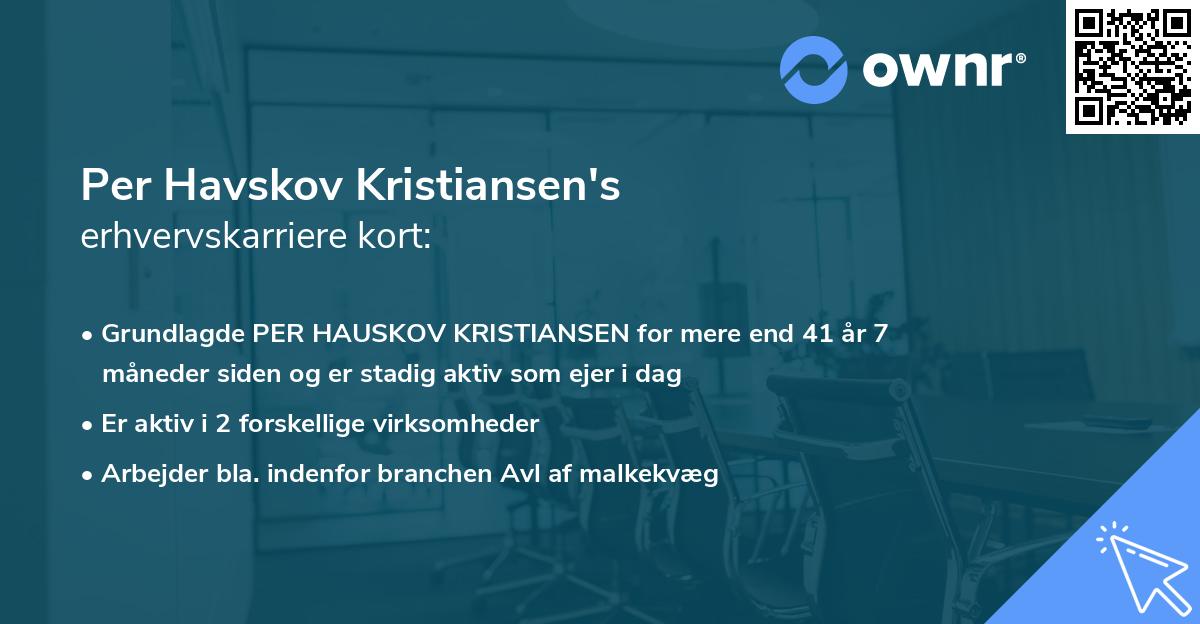 Per Havskov Kristiansen's erhvervskarriere kort