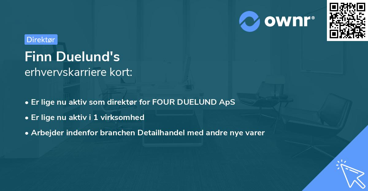 Finn Duelund's erhvervskarriere kort