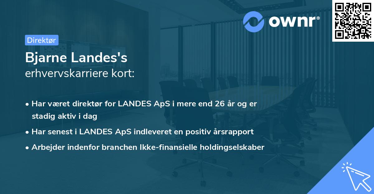 Bjarne Landes's erhvervskarriere kort