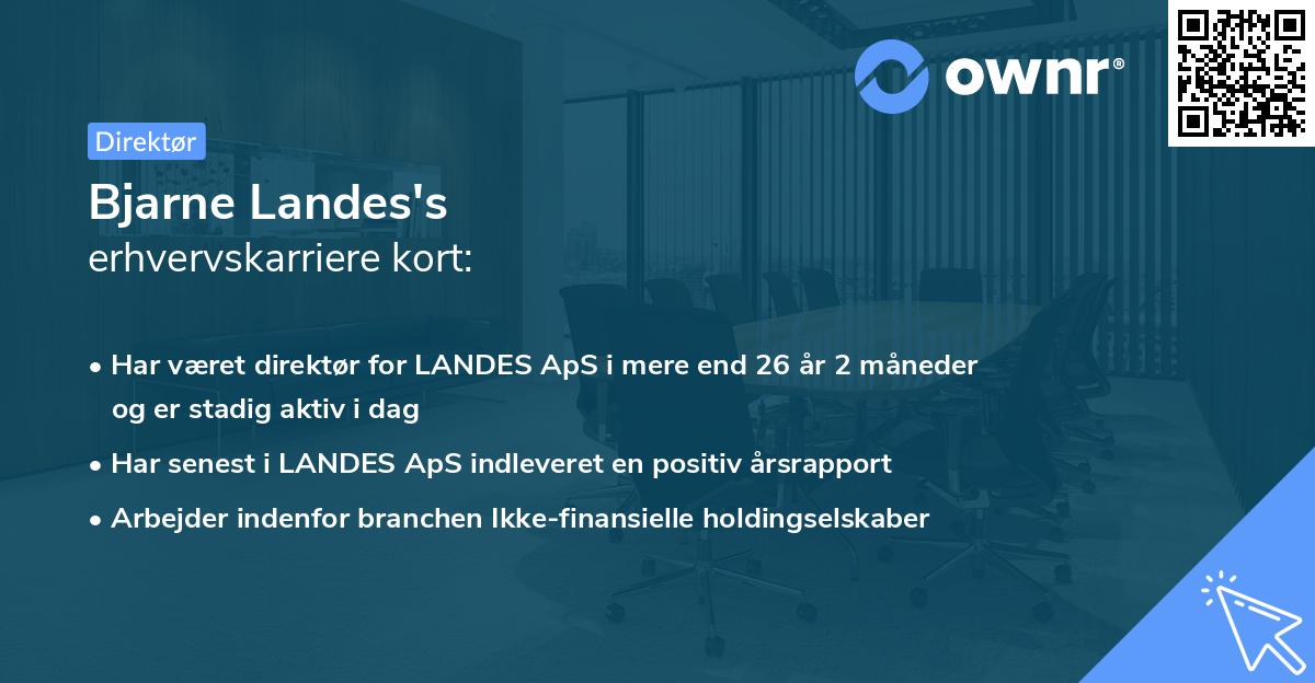 Bjarne Landes's erhvervskarriere kort