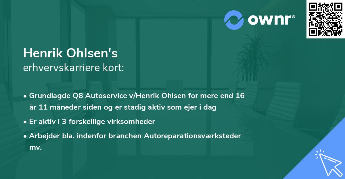 Henrik Ohlsen's erhvervskarriere kort