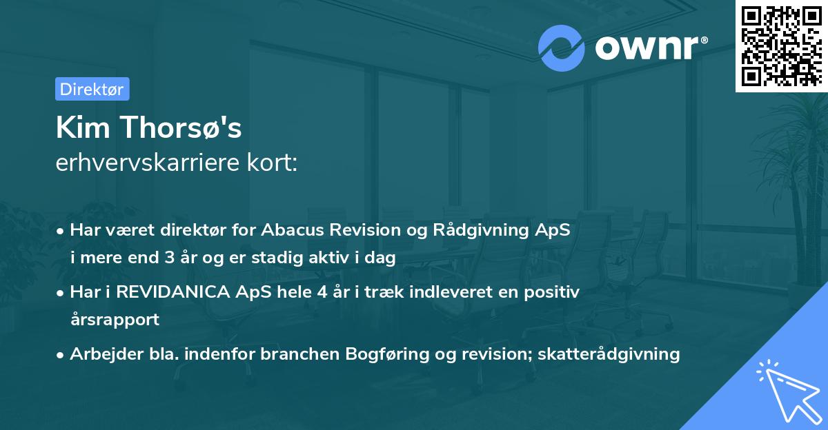 Kim Thorsø's erhvervskarriere kort