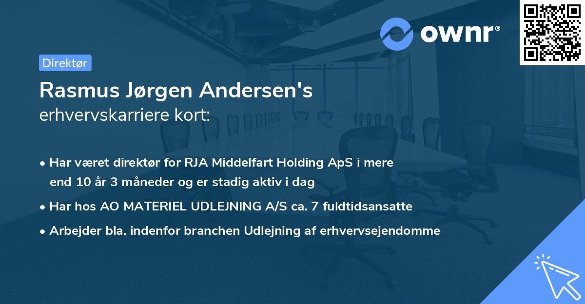 Rasmus Jørgen Andersen's erhvervskarriere kort