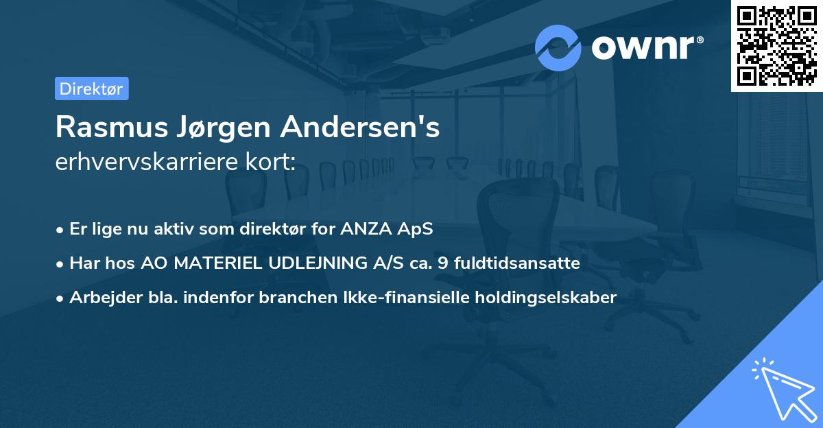 Rasmus Jørgen Andersen's erhvervskarriere kort