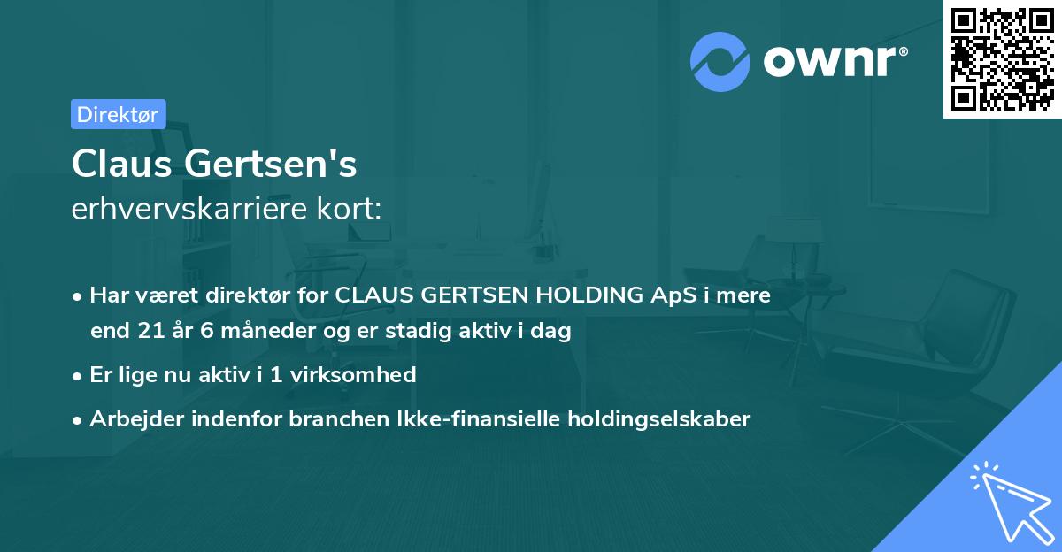 Claus Gertsen's erhvervskarriere kort