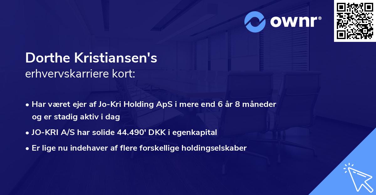 Dorthe Kristiansen's erhvervskarriere kort