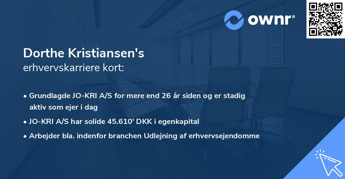 Dorthe Kristiansen's erhvervskarriere kort
