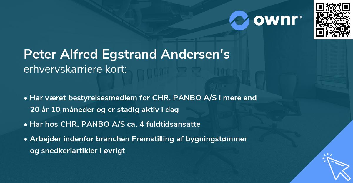 Peter Alfred Egstrand Andersen's erhvervskarriere kort