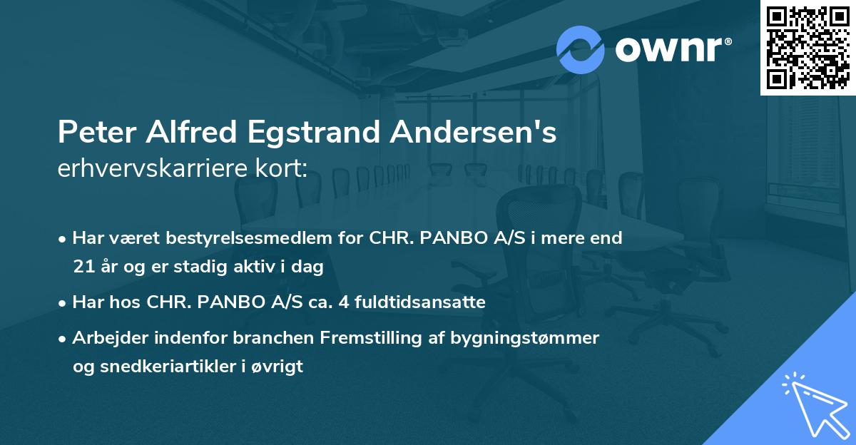 Peter Alfred Egstrand Andersen's erhvervskarriere kort