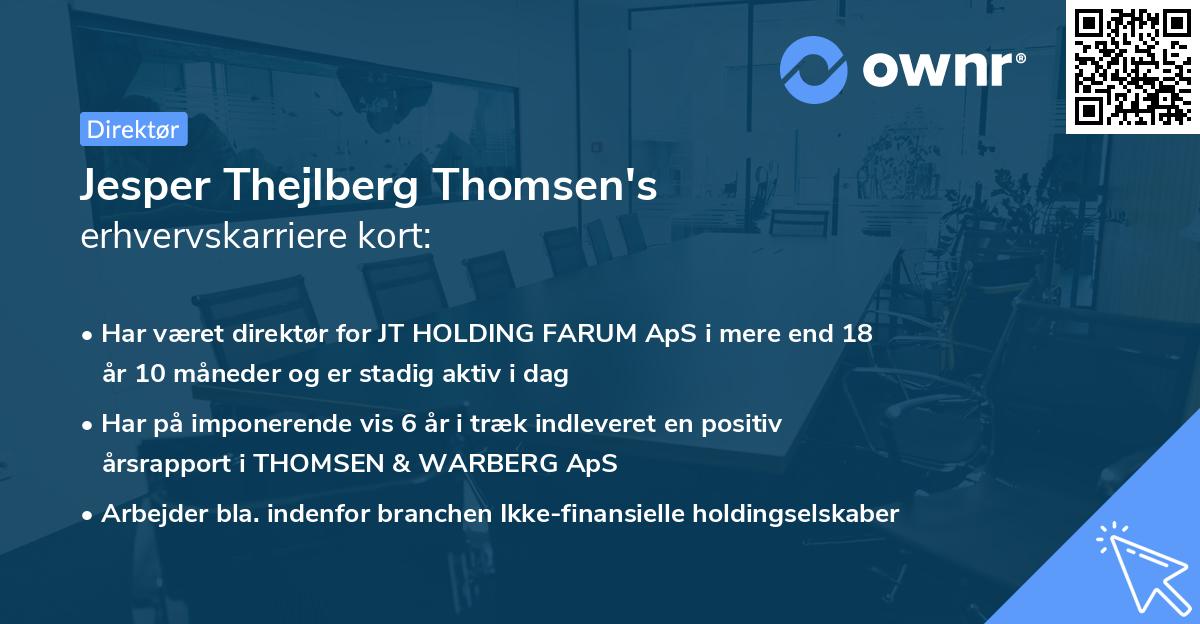 Jesper Thejlberg Thomsen's erhvervskarriere kort