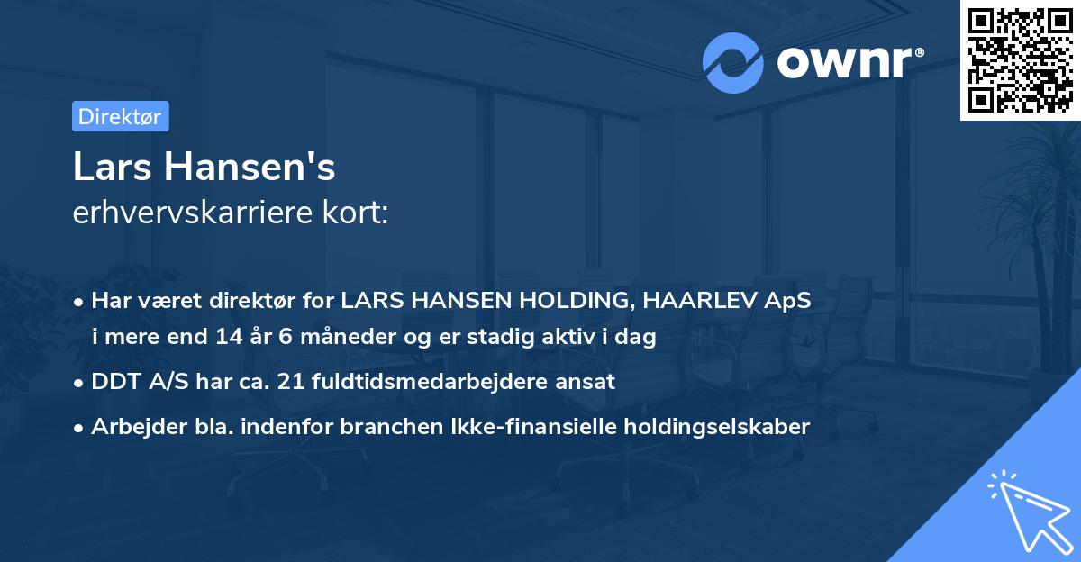 Lars Hansen's erhvervskarriere kort