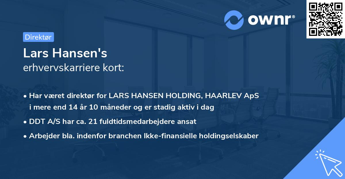 Lars Hansen's erhvervskarriere kort