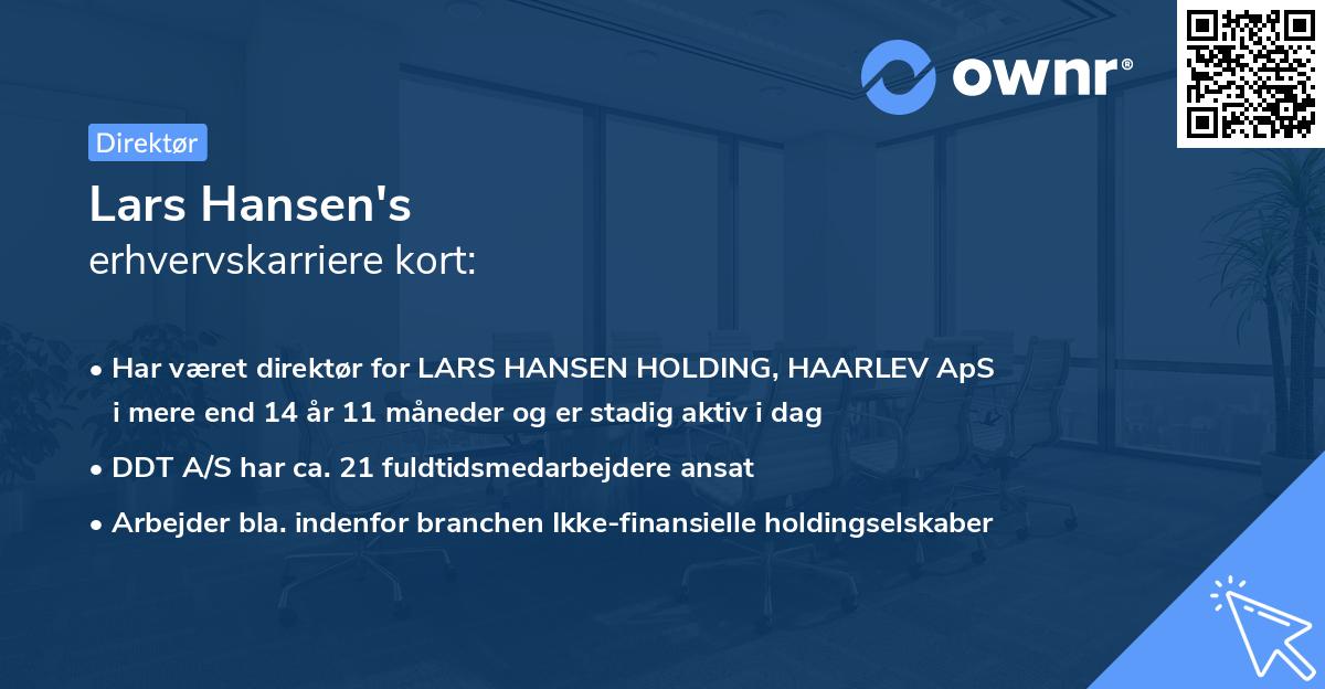 Lars Hansen's erhvervskarriere kort