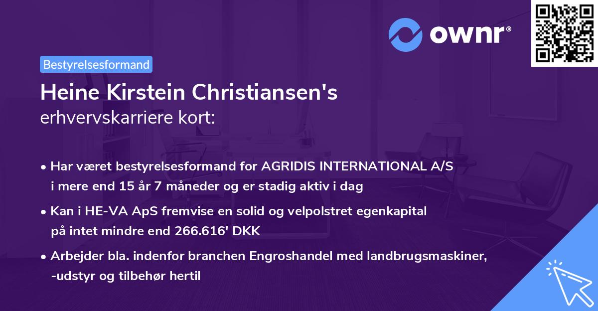 Heine Kirstein Christiansen's erhvervskarriere kort