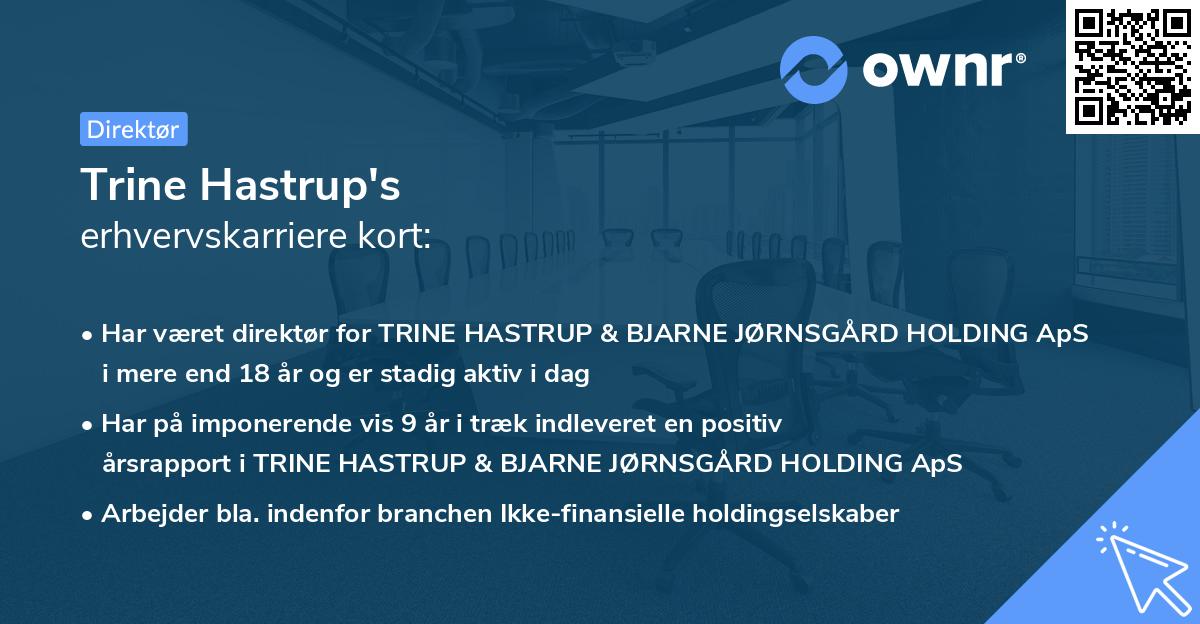 Trine Hastrup's erhvervskarriere kort