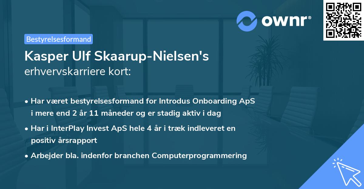 Kasper Ulf Skaarup-Nielsen's erhvervskarriere kort