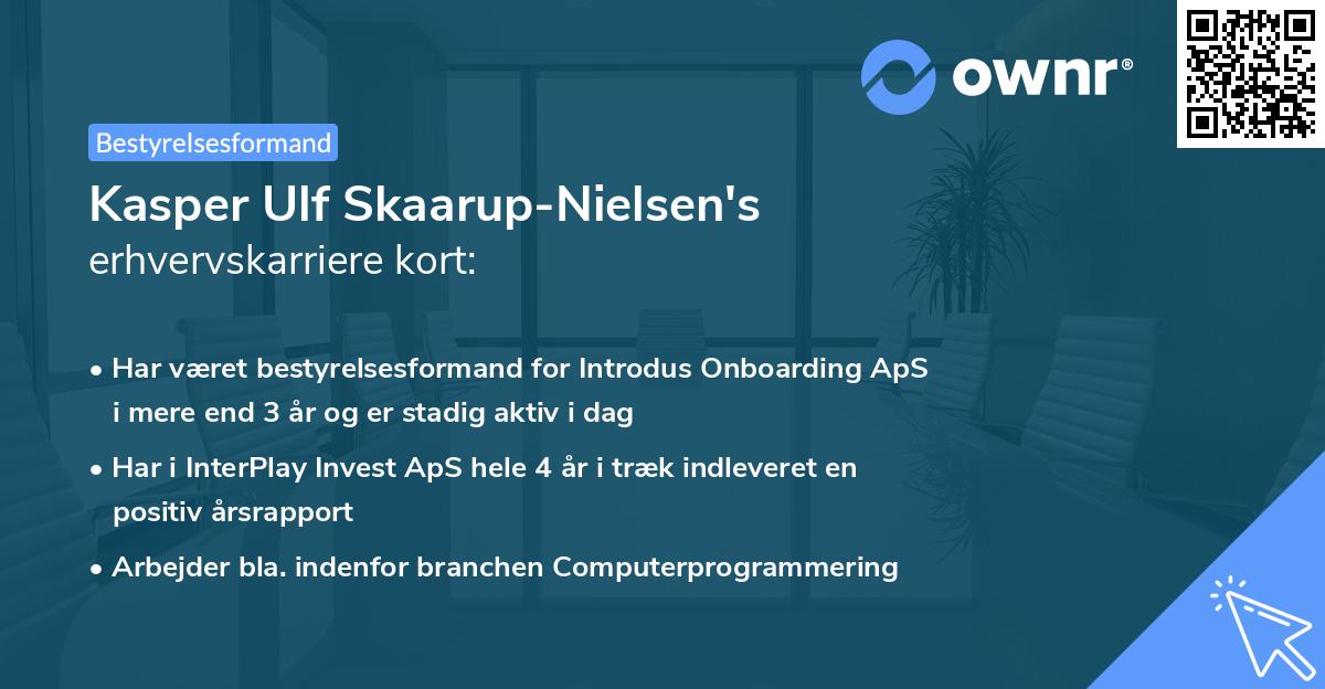 Kasper Ulf Skaarup-Nielsen's erhvervskarriere kort