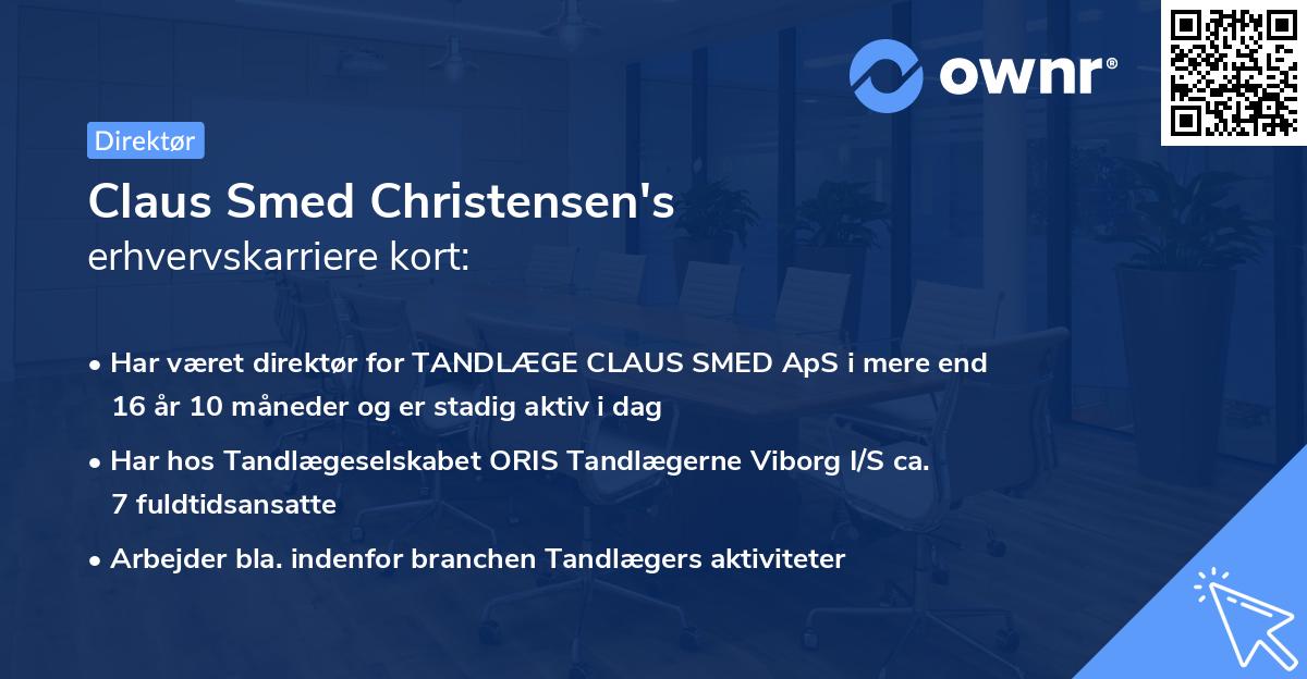 Claus Smed Christensen's erhvervskarriere kort
