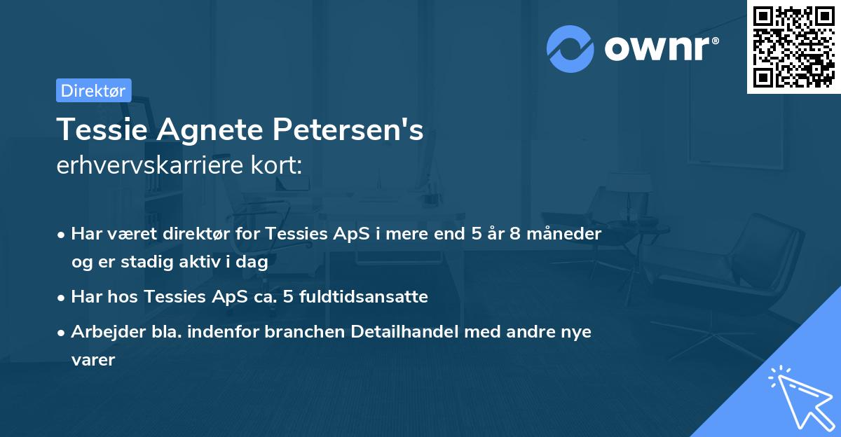Tessie Agnete Petersen's erhvervskarriere kort